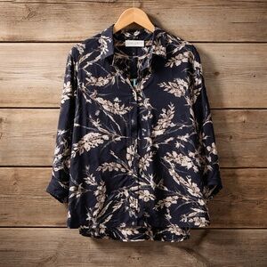 Chaus Size 18 2 pc. Leaf Print Midi Length Polyester Dress